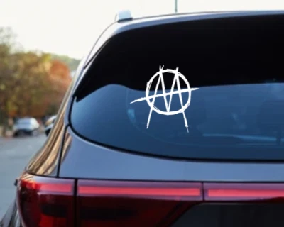 Calcomanía de coche del ministerio cinta de vinilo logotipo brillante pegatina de parachoques metal industrial NIN Foto 1 de 4