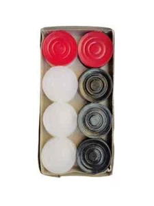 New Carrom Board set of 19 (9+9+1) pcs Premium wooden coins + 2 fiber strikers - Picture 1 of 1