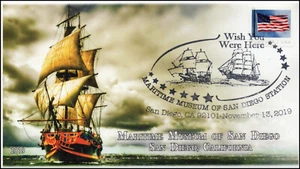 19-323, 2019, Maritime Museum, Pictorial Postmark, Event, San Diego CA, - Picture 1 of 1