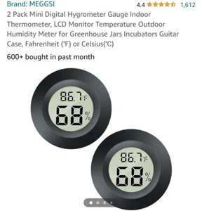 2 Pack Mini Digital Hygrometer Gauge Indoor Thermometer, LCD Monitor Temperature - Picture 1 of 7