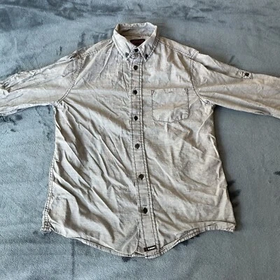 Camisa Tony Hawk Manga Larga Cuello Abotonado Gris Pequeña Foto 1 de 4