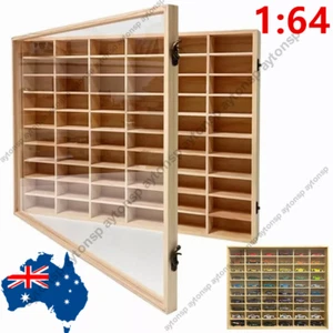 Wooden 1/64 Scale Diecast Cars Display Case Storage Cabinet 60Cars Hot Wheels - Picture 1 of 11