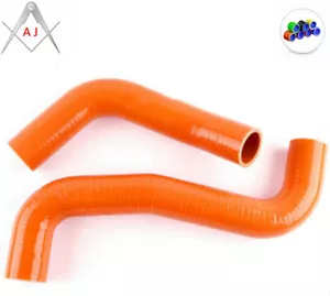 Orange For Subaru WRX STI 08+ Upper Lower Radiator Coolant Water Silicone Hose - Picture 1 of 3