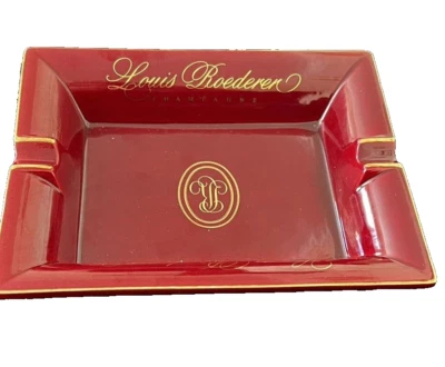 LOUIS ROEDERER CRISTAL CHAMPAGNE CIGAR ASHTRAY LARGE  ROEDERER RED  UNUSED - Image 1 of 4