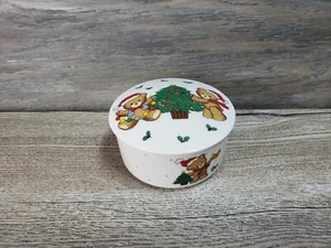 Studio Nova Christmas Beary Tree Trimming Round Trinket Candy Box with Lid - Picture 1 of 7