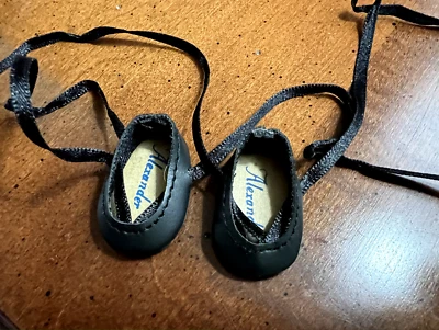 Madame Alexander Doll 8" Black Shoes Ballet Slipper Tie  - Image 1 of 4