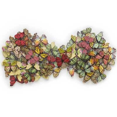 30pcs Butterfly Wood Buttons for Sewing Scrapbooking Cloth Handmade Crafts Decor - Image 1 of 4