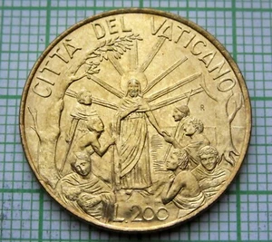VATICAN Ioannes Pavlvs II JOHN PAUL II 1999 200 LIRE CHRIST AMONG POOR, UNC - Picture 1 of 6