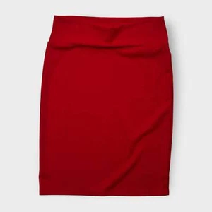 LuLaRoe Cassie Bleistiftrock Größe XL (16-18) einfarbig bonbonrot Neu mit Etikett - Bild 1 von 4