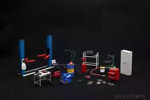 Kit de accesorios para taller de garaje modelos a escala 1/18 versión 2 de AUTOart 49111 - Imagen 1 de 13