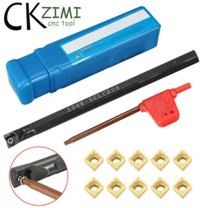 S08K-SCLCR06 8×125mm CNC Lathe Turning Tool Holder Boring Bar +10Pcs CCMT060204  - Picture 1 of 6