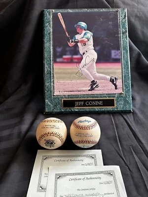 2 JEFF CONINE SIGNED Balls 1994 & 1995 MVP ALL-STAR GAME(s) & 8x10 Photo w/COA - Image 1 of 4