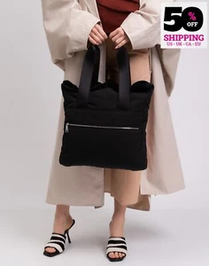 UVP1500€ BOTTEGA VENETA Puffer Tote Bag Large Black Double Handles Snap Closure - Bild 1 von 10