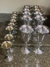 Valero Beautiful Silver Plate Wine and Cordial Goblets 18 pieces