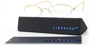 Lindberg Glasses Frame Mod. Dina 48-19 140 Gold Silver Air Titanium Rim Denmark - Picture 1 of 13