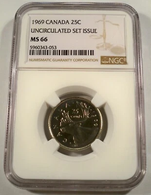 1969 CANADA 25c NGC MS 66 QUARTER - Image 1 of 3