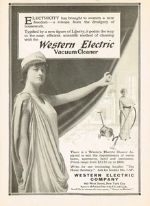 Antiguo anuncio impreso de fotos de aspiradora eléctrica Western Liberty - Imagen 1 de 1