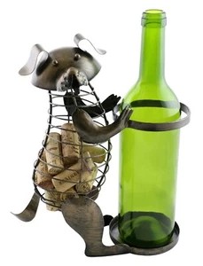 Botella de vino de metal para perro y soporte de corcho - Imagen 1 de 3
