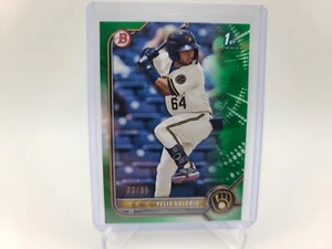 2022 Bowman Baseball FELIX VALERIO 1st Green Pattern Paper 09/99 BREWERS BP-128 - Picture 1 of 2