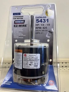US Motors 5431 RESCUE EZ-Wire Condenser Fan Motor, 208-230V, 1/4-1/8 HP, 825 RPM - Picture 1 of 3