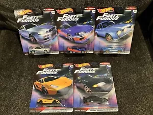 Juego completo de 5 autos Hot Wheels Fast And Furious Fast Imports con protectores - Imagen 1 de 8