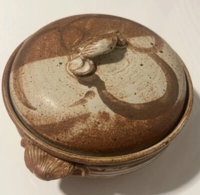 Vintage Stoneware Crock with Lid Studio Pottery Artist Signed - Image 1 of 4