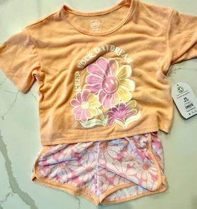 NEW w/Tags Wonder Nation XS 4/6 Keep Your Daydream Shorts Top Set Pink/Orange - Picture 1 of 2