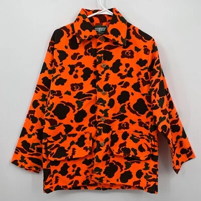 Vintage Saftbak Men's Long Sleeve Button Up Jacket Orange Camouflage Size L - Image 1 of 4