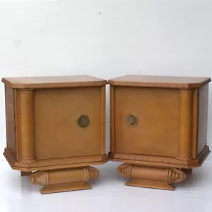 Antique 2 Art Deco Bedside Tables nightstands vanity end tables 1940's home deco - Picture 1 of 19
