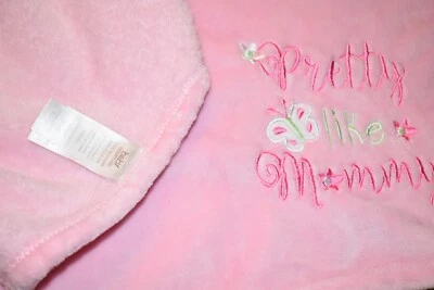 H3 WOW BABY ESSENTIALS Pretty Like Mommy Pink Butterfly Plush Crib Baby blanket - Image 1 of 4