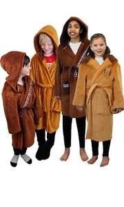 Star Wars Dressing Gown Unisex Kids Jedi Chewbacca Novelty Wrap Robe Nightwear - Picture 1 of 16