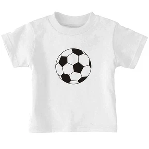 Black And White Soccer Ball Cotton Toddler Baby Kid T-shirt Tee 6mo Thru 7t - Picture 1 of 14