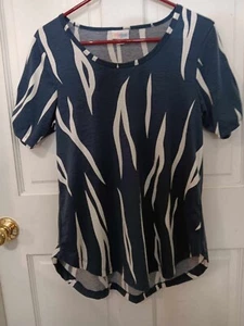 Camiseta clásica LulaRoe azul y blanca apenas usada talla XS - Imagen 1 de 3