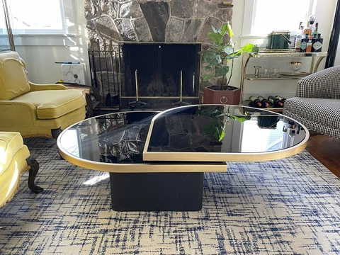 Dia Swivel Glass & Brass Coffee Table Cover