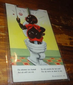 CARTOLINA D'EPOCA CURT TEICH STORIA NERA CARTONE ANIMATO GOCCIA DI CIOCCOLATO FUMETTI TIMBRO - Foto 1 di 3