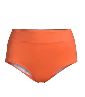 Lands End NUEVO 10 Traje de Baño Parte Inferior de Bikini Naranja Papaya Cintura Alta Control Abdomen Foto 1 de 4