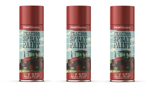 3x 400ML TRACTOR TOUCH UP & REPAIR SPRAY PAINT M.F RED COLOUR QUICK DRY - Picture 1 of 1