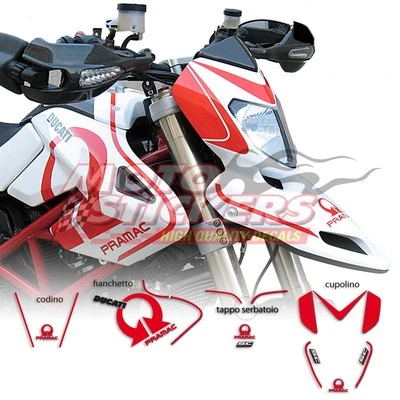 MOTOSTICKERS DUCATI HYPERMOTARD - Kit adesivi Pramac - grafica adesiva completa