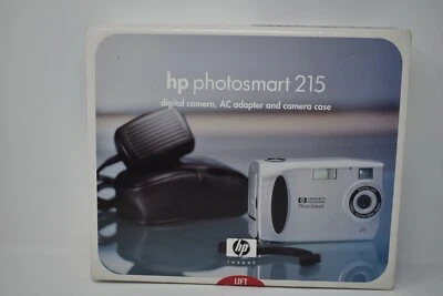 Silver HP Photosmart 215 Digital Camera With AC Adapter and Camera Case - Image 1 of 4