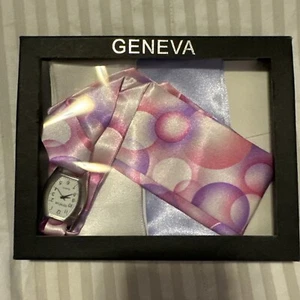 Uhr - Damen GENEVA SILBER ROSA SCHAL 31 mm Uhr Armband 88842 Lila - Bild 1 von 2