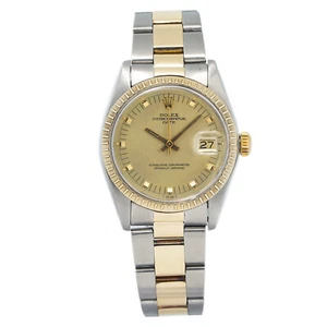 Rolex Oyster Perpetual Date 1505 14k Yellow Gold Champagne Dial Watch 34mm - Picture 1 of 4