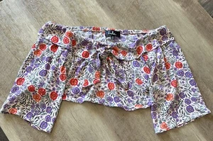 Lulus Cropped Off Shoulder Tie Front Floral Top - Picture 1 of 9