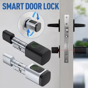 Keyless Smart Door Lock Cylinder Finger prints Tuya Remote Control Smart Lock US - Picture 1 of 25