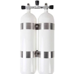 SF-1: Doppelgerät Stahl D12 konkav "DIR STYLE" 232 bar ECS Tauchflasche - Bild 1 von 11