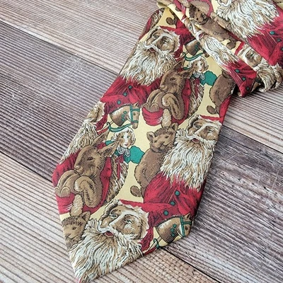 Robert Talbott Vintage Silk Tie Santa Claus Necktie Holiday Christmas 3.5"W 56"L - Image 1 of 4