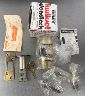 Kwikset 885 RCL-RCS US 5 Deadlock 1" Doble Cilindro Cerradura Latón Antiguo Nuevo Foto 1 de 4