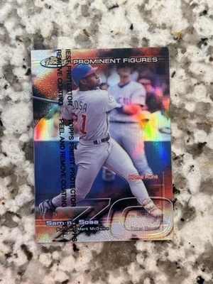 Figuras prominentes Sammy Sosa 1999 Topps Finest Refractor/70 - Cachorros Foto 1 de 4