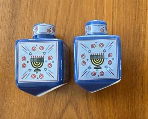 Chanukah Hanukkah Dreidel Salt and Pepper Shakers, Ceramic - Picture 1 of 8