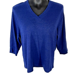 CAbi Sweatshirt Womens XS Blue Heather Oversized Pullover V-Neck Style 4438 - Picture 1 of 11