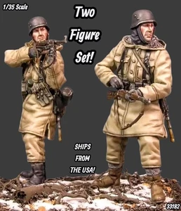 1/35 Resin Figure WW2 German Infantry in Winter Combat 2 Fig Set Model Kit 33182 - Picture 1 of 6